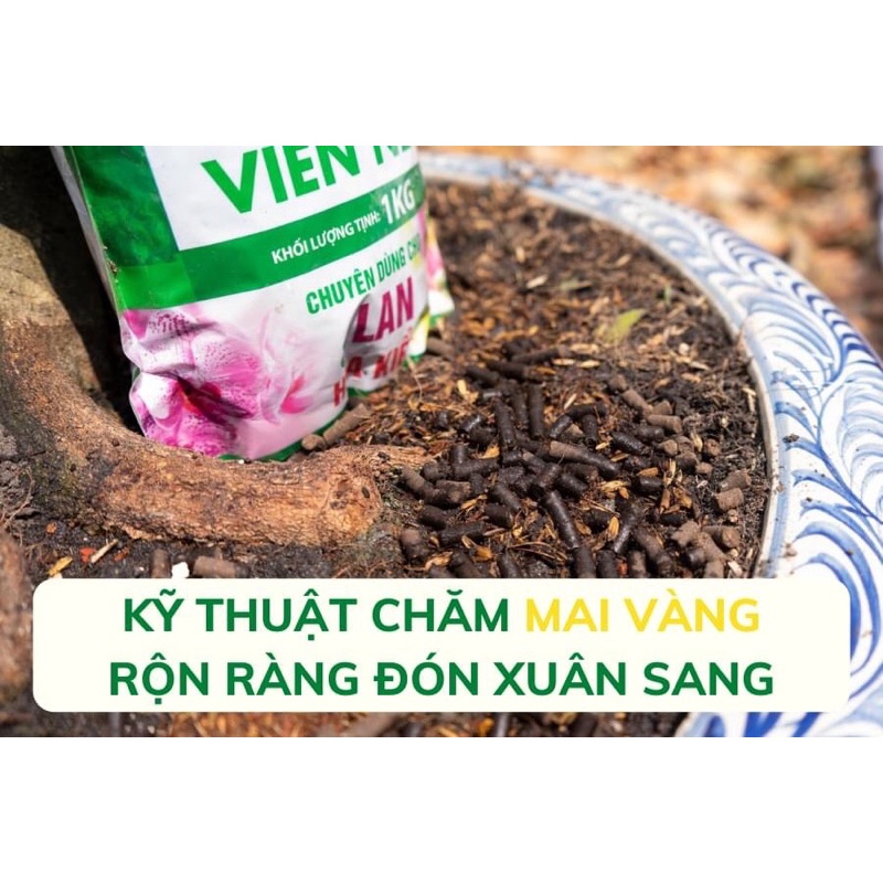 PHÂN TRÙN QUẾ VIÊN NÉN TAN CHẬM SFARM GÓI 1kg, Phân Bón hữu cơ chuyên lan và cây kiểng