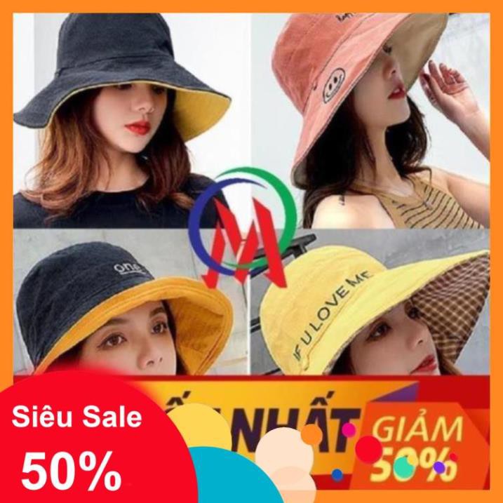 Nón vành rộng đội 2 mặt (4 màu)