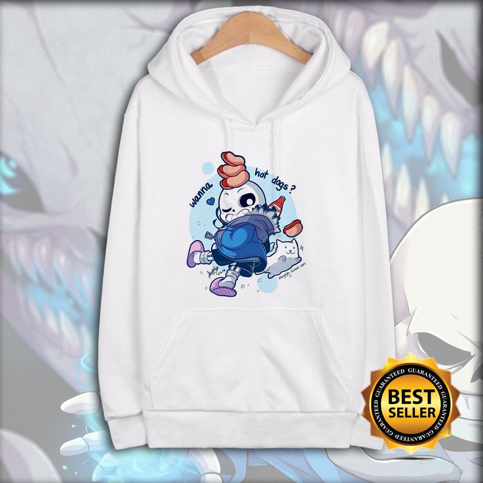SALE SỐC- Áo hoodie nỉ mẫu bé Sans Undertale cực HOT màu trắng