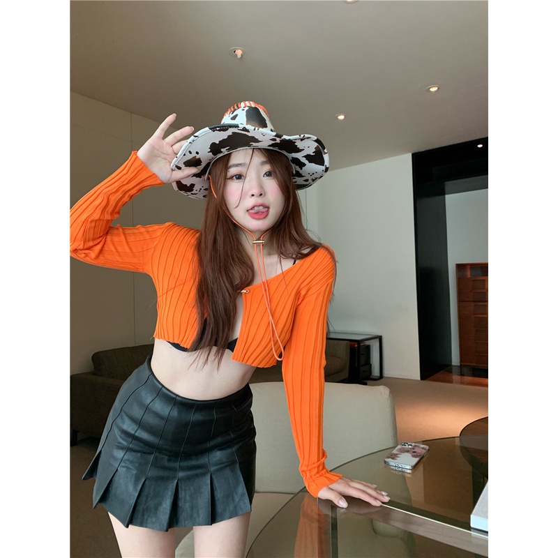 QADCOL  Áo cardigan Dệt Kim Thiết Kế Mới Quyến Rũ Thời Trang Dành Cho Nữ