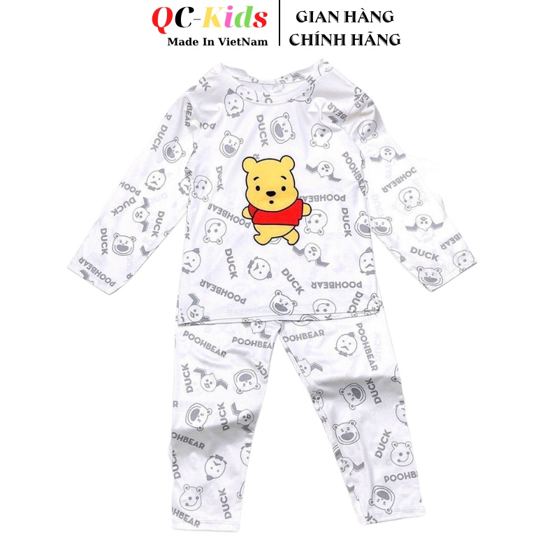 Bộ quần áo thu đông dài tay trẻ em chất thun lạnh in 3D cho bé trai và gái 8-18kg