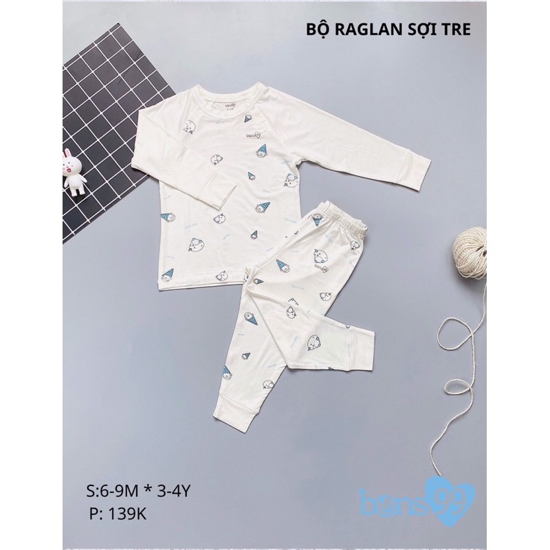 Bộ Raglan sợi tre Bons99 (Sz 9m-4y)