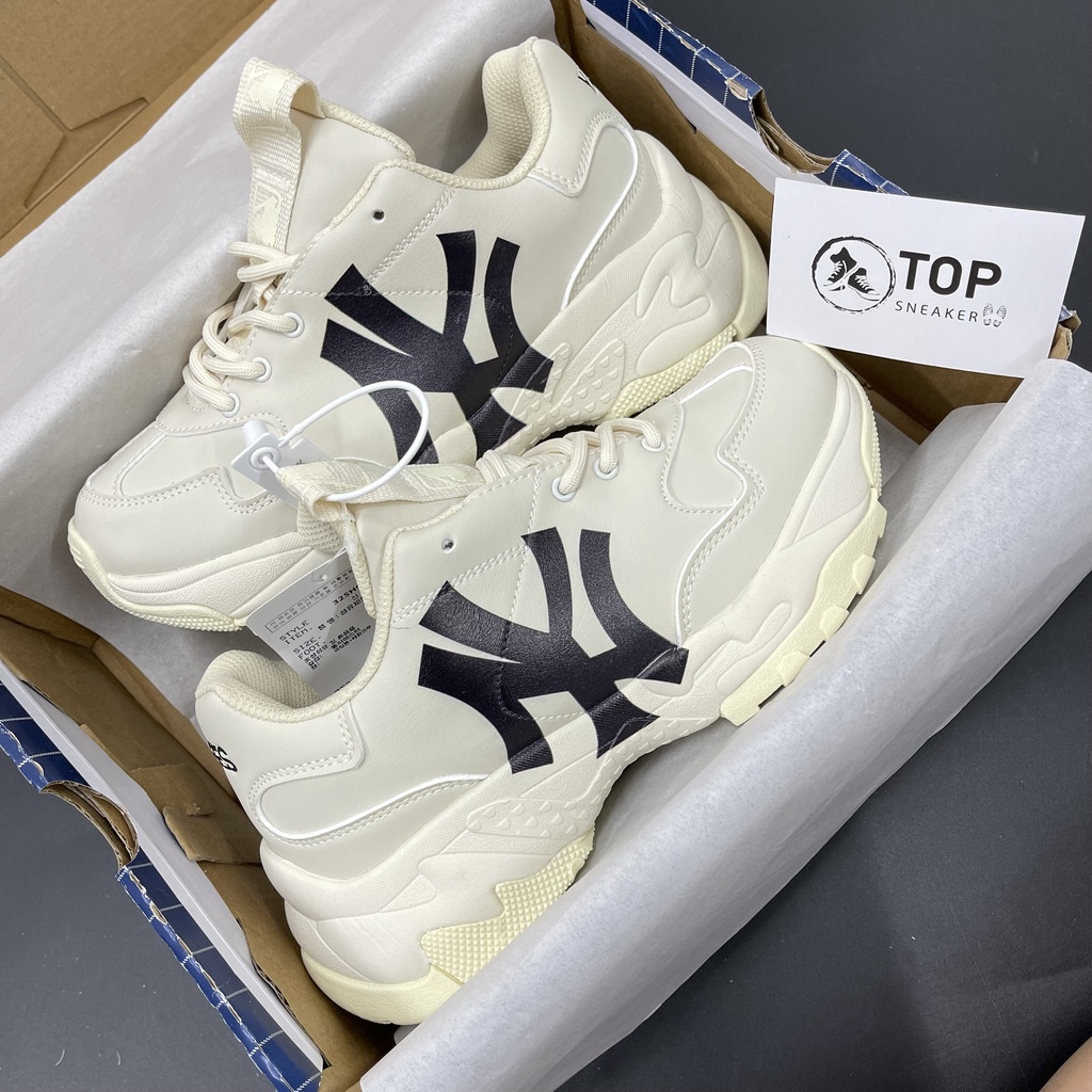 Giày thể thao nữ nữ độn đế Mlb sữa,giày sneaker nữ độn đế tăng chiều cao