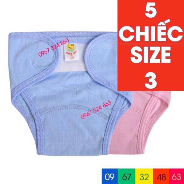 Combo 5 quần đóng bỉm BABY LEO sơ sinh size 3 dành cho bé