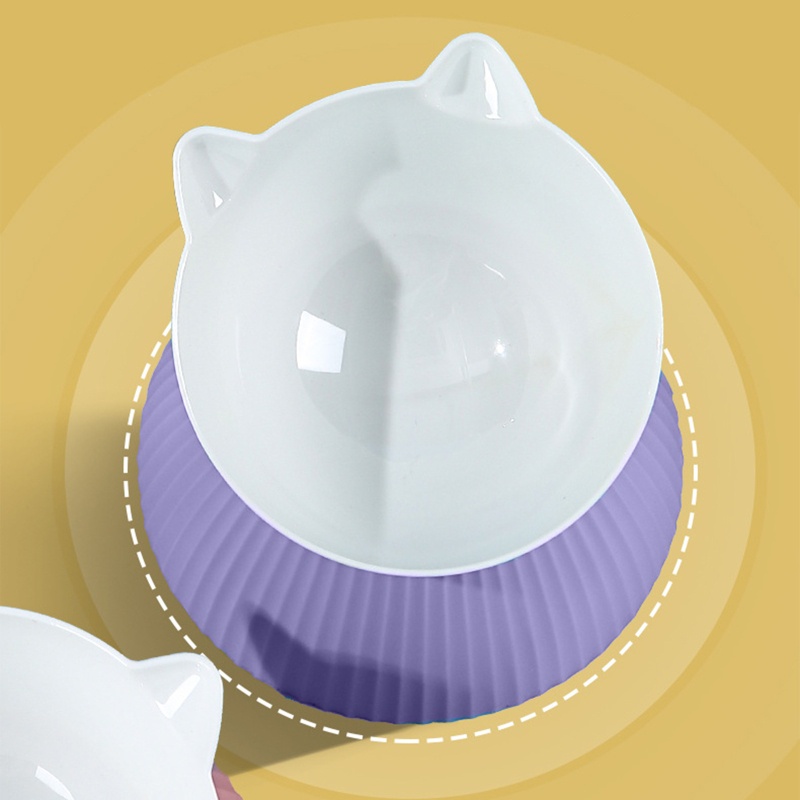 QQ Tô Đựng Thức Ăn / Nước Uống Có Đế Đứng Cho Mèo Cưng # 15° Bát Đơn Nâng Cao