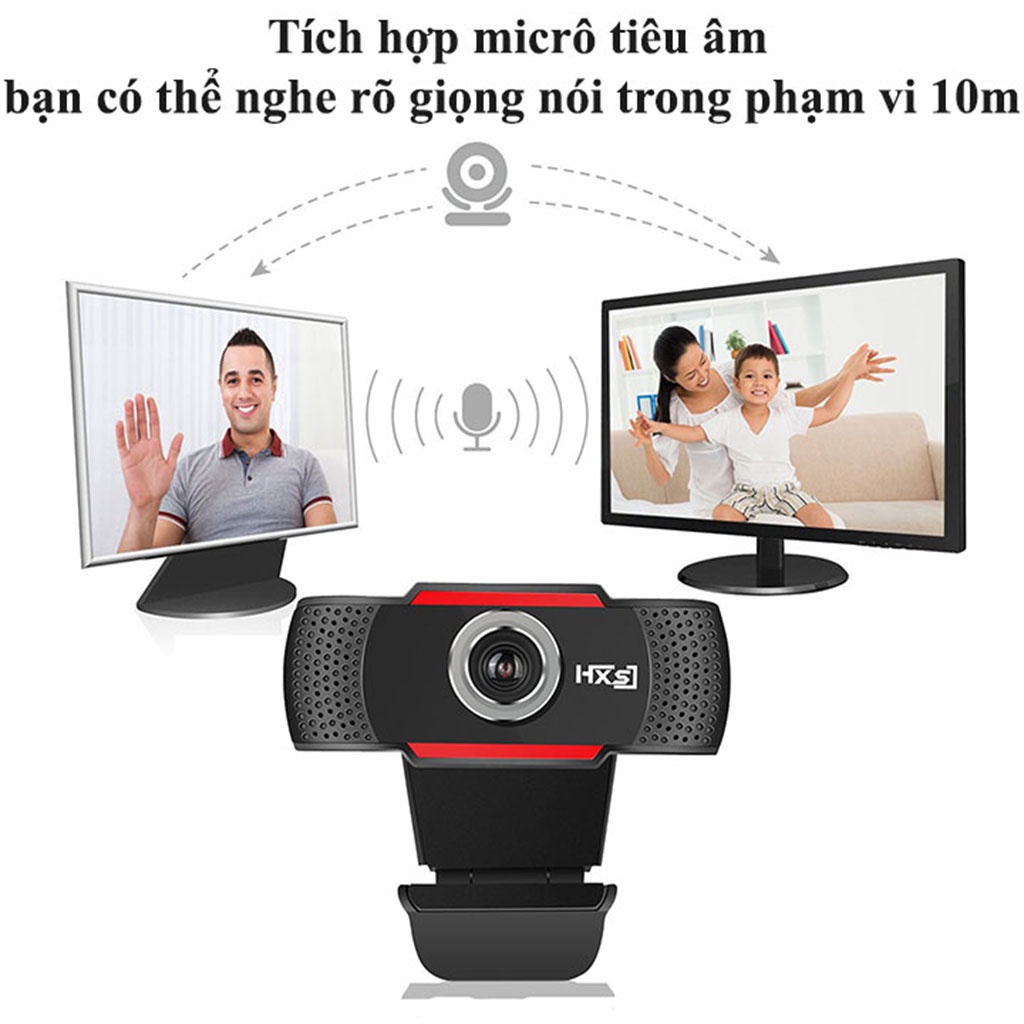 Webcam máy tính HXSJ S20 tích hợp Mic sử dụng cho pc laptop học online,trực tuyến truyền tải hình ảnh âm thanh trung t