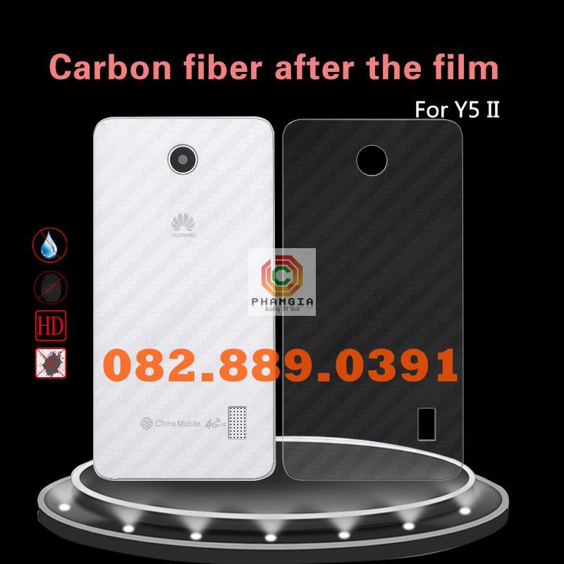 Miếng dán mặt lưng skin carbon Huawei Y3 II/ Y5 II/ Y6 II/ Y5 2017