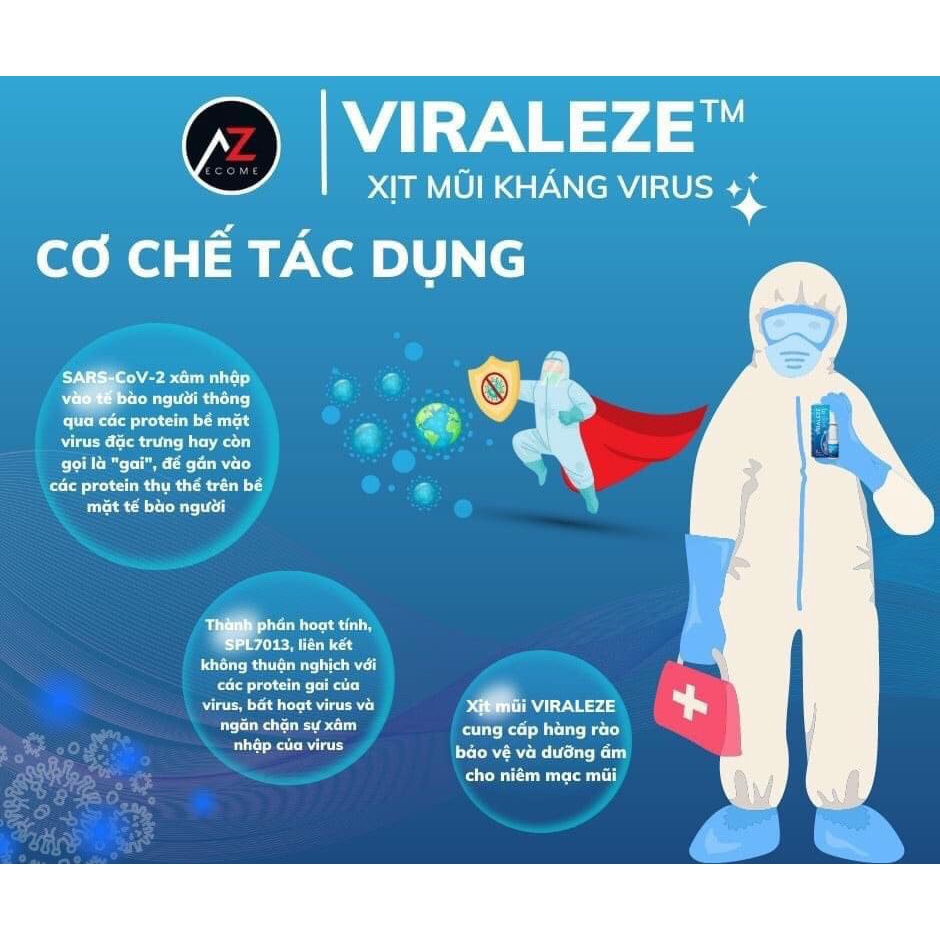 Xịt mũi Viraleze 10ml kháng và diệt virus SARS-CoV-2 hiệu quả - Sản phẩm chính hãng Úc