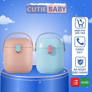 (Kèm Thìa) Hộp đựng sữa bột, chia sữa, trữ sữa, đồ khô Cutiebaby an toàn cho bé trai, gái, trẻ khi đi chơi, đi du lịch
