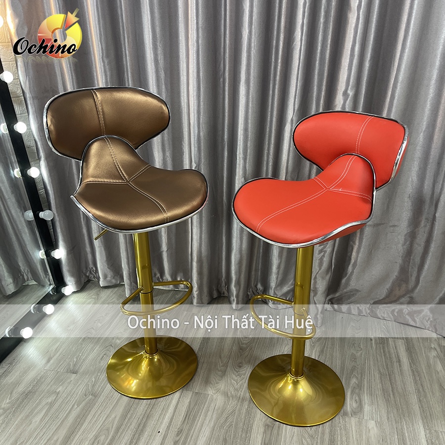 Ghế Chụp Hình, Ghế Makeup Chân Vàng K1 Sơn Tĩnh Điện Nhập Khẩu Mẫu DA CÁ ( Ảnh Thật Shop Chụp)
