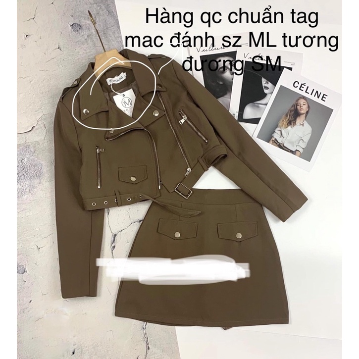 Set áo khoác khoá và chân váy A