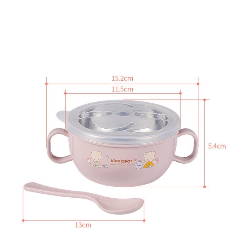 Bát Ăn Dặm Lõi Inox Giữ Nhiệt Kèm Thìa Cho Bé