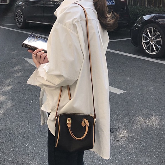 Túi đeo chéo bằng da pu chất lượng cao thiết kế ghép màu thời trang cho nữ