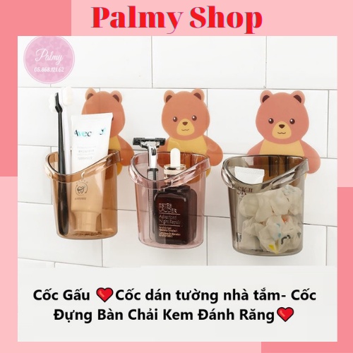 Cốc Gấu ❤️Cốc dán tường nhà tắm- Cốc Đựng Bàn Chải Kem Đánh Răng❤️