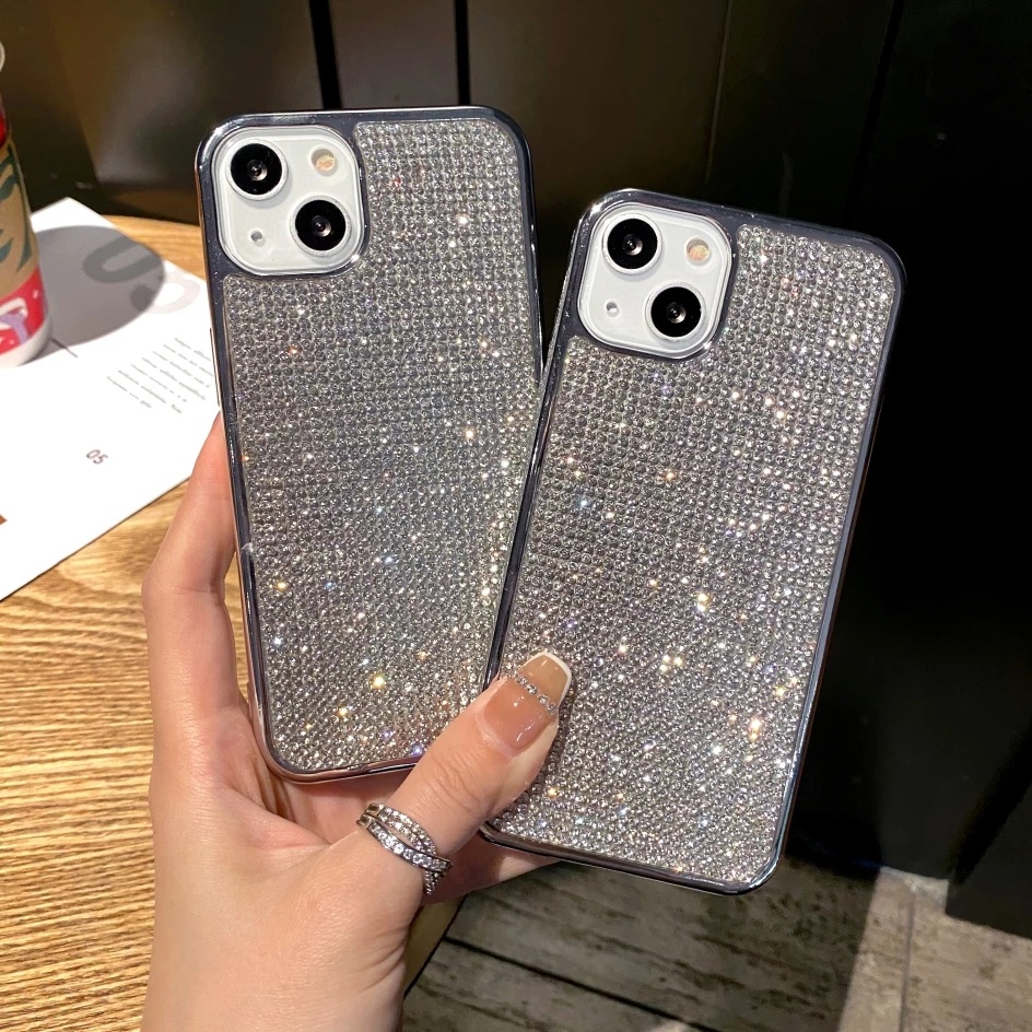 Ốp Điện Thoại Silicon Mềm Đính Đá Kim Cương Lấp Lánh Sang Trọng Cho iPhone 12 11 13 Pro Max Mini XS XR X 6 6S 7 8 Plus SE2