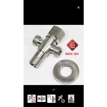 Van T cầu,van khoá nước chữ T Inox 304 2 ngả