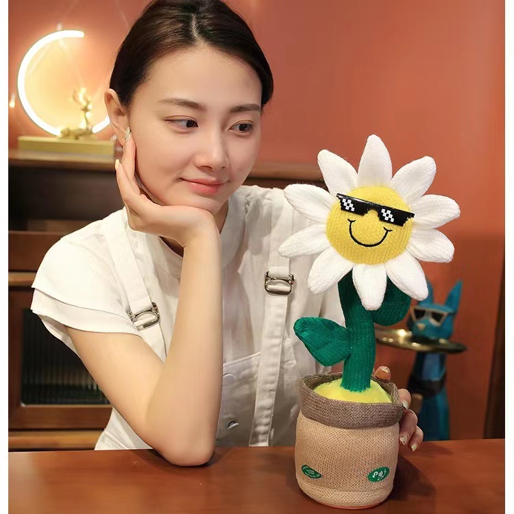 Hoa Hướng Dương Nhồi Bông Có Nhạc Và Đèn Xinh Xắn Cho Bé