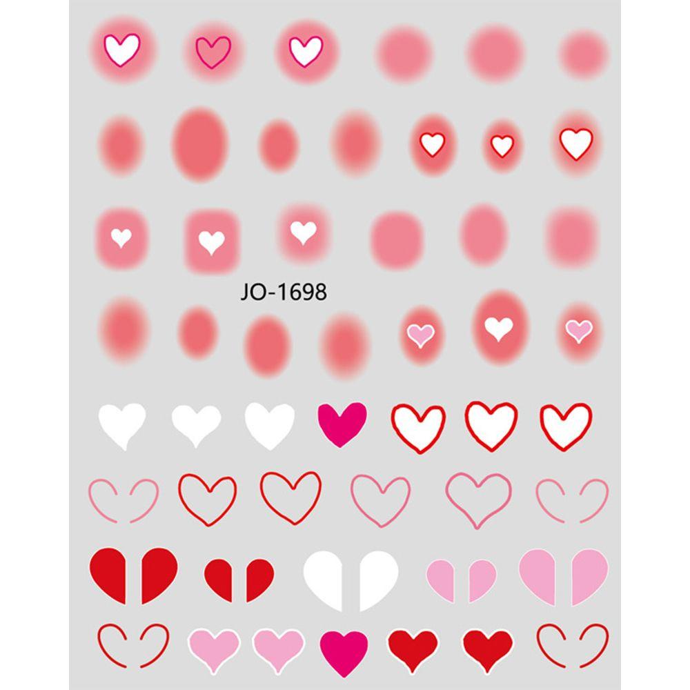 Miếng Dán Móng Tay Hình Trái Tim Màu Trong Suốt Dễ Thương