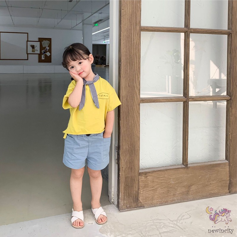 Quần Đùi Màu Trơn Có Túi Phong Cách Hàn Quốc Thời Trang Mùa Hè Cho Bé Gái