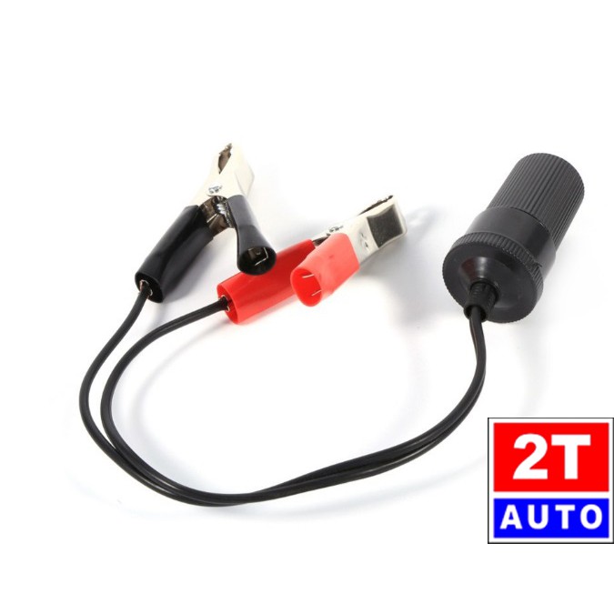 Đầu nối, ổ cắm tẩu sạc adapter 12V cắm câu từ cực ắc quy ô tô xe hơi - đuôi cái:   SKU:285-1