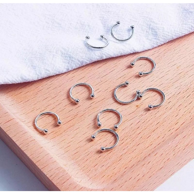 KHUYÊN CHỮ U - 6mm/8mm/10mm - Khuyên chữ U bi tròn - Khuyên tai, septum, môi.. - Khuyên thép y tế - Khuyên xỏ cơ bản