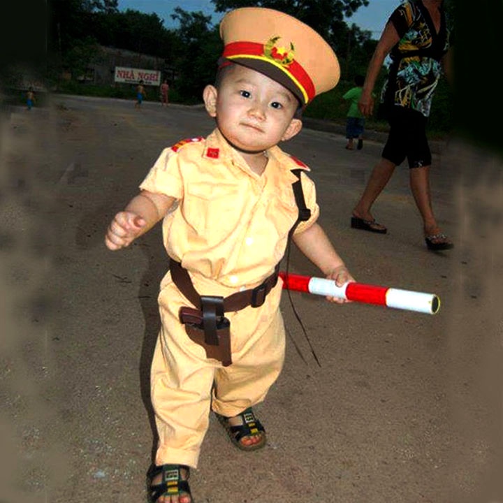 Quần áo công an cảnh sát giao thông cho bé trai bé gái