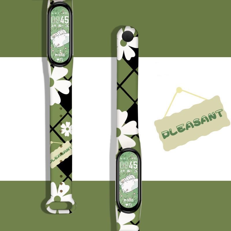 Miband 7 - Dây đeo họa tiết hoa cỏ dành cho Xiaomi Miband 7/ Mi band 7