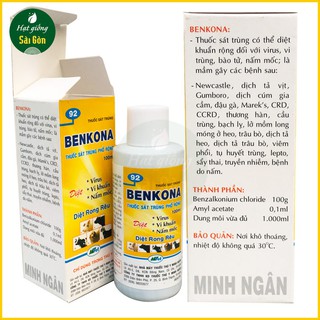 Dung dịch sát khuẩn BENKONA chuyên dùng trong chăn nuôi chai 100ml