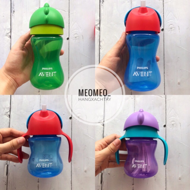 Bình Uống Nước Ống Hút Avent 300ml Không tay cầm và 200ml có tay cầm