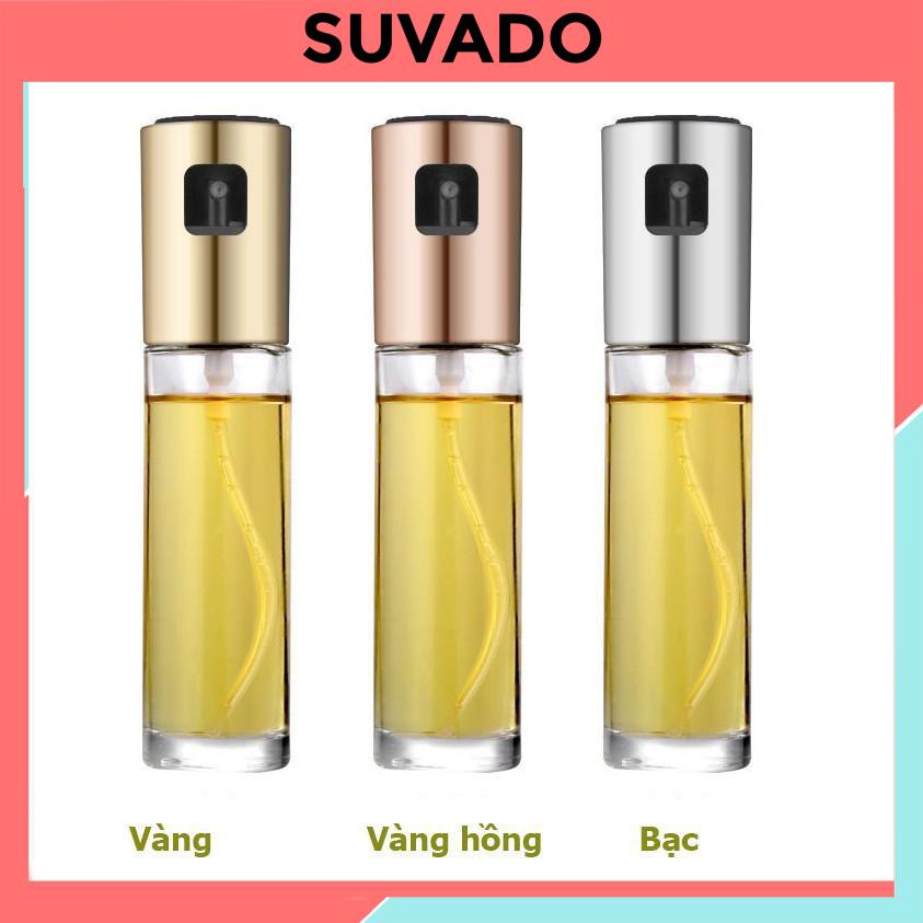 Bình Xịt Dầu Ăn, dấm, gia vị dạng lỏng Thuỷ Tinh 100ml cho nồi chiên không dầu, nướng thịt  BX1 SUVADO