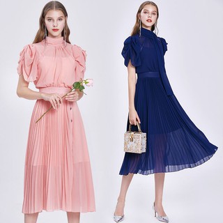 Đầm Chữ A Tay Ngắn Phong Cách Vintage Thanh Lịch