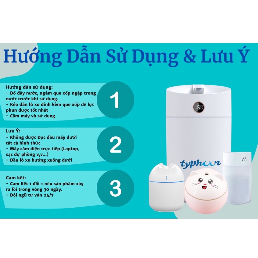 Máy Xông Tinh Dầu Mini - Máy Xông Tinh Dầu Con Mèo Siêu Dễ Thương 300ML DX70