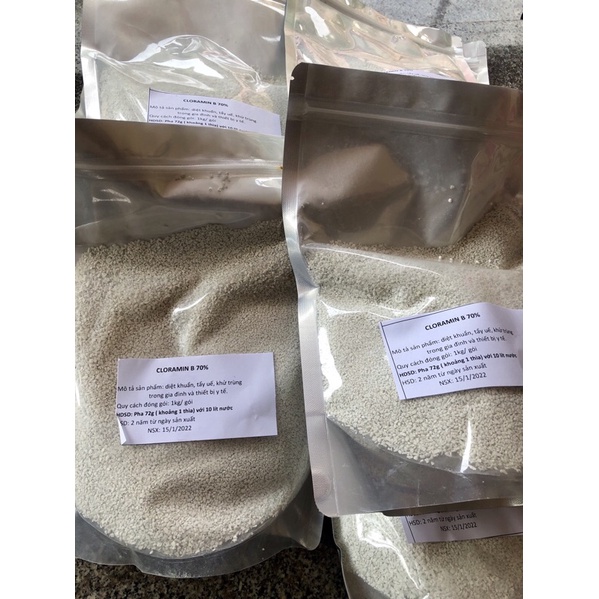 Cloramin B ( khử trùng, tẩy uế diệt khuẩn trong gia đình và thiết bị y tế ) đóng túi 1kg
