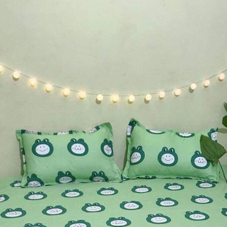 Combo 2 vỏ gối nằm poly 45x65cm họa tiết ếch xanh
