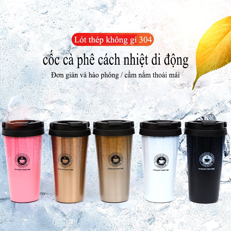 Rare department store，Bình giữ nhiệt nắp bật cao cấp，Ly Giữ Nhiệt Chống Tràn Kèm Quai Xách 500ml Inox 304
