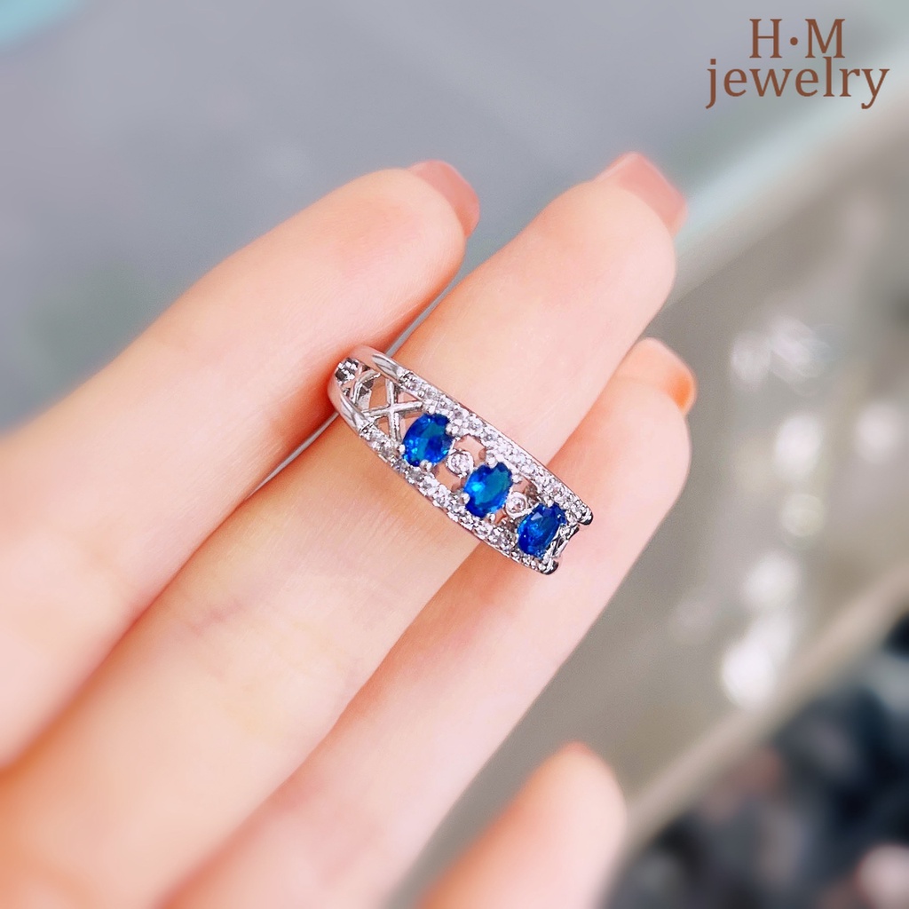 Nhẫn Bạc S925 Đính Đá Sapphire Mới