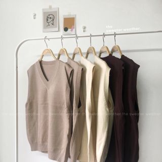 Áo gile len trơn hết