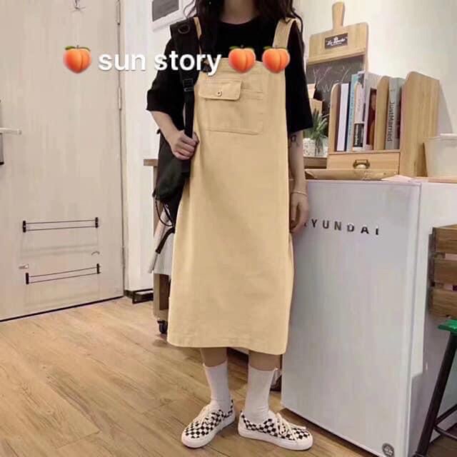 Váy yếm kaki ullzzang