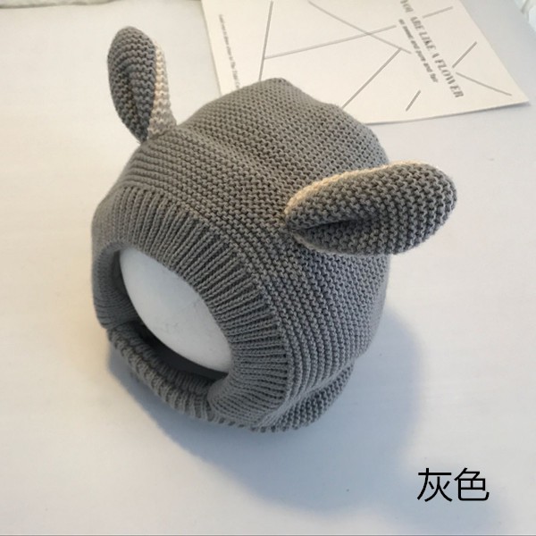 Mũ len dệt kim tai cún thời trang thu đông Hàn Quốc dễ thương giữ ấm cho bé trai và bé gái