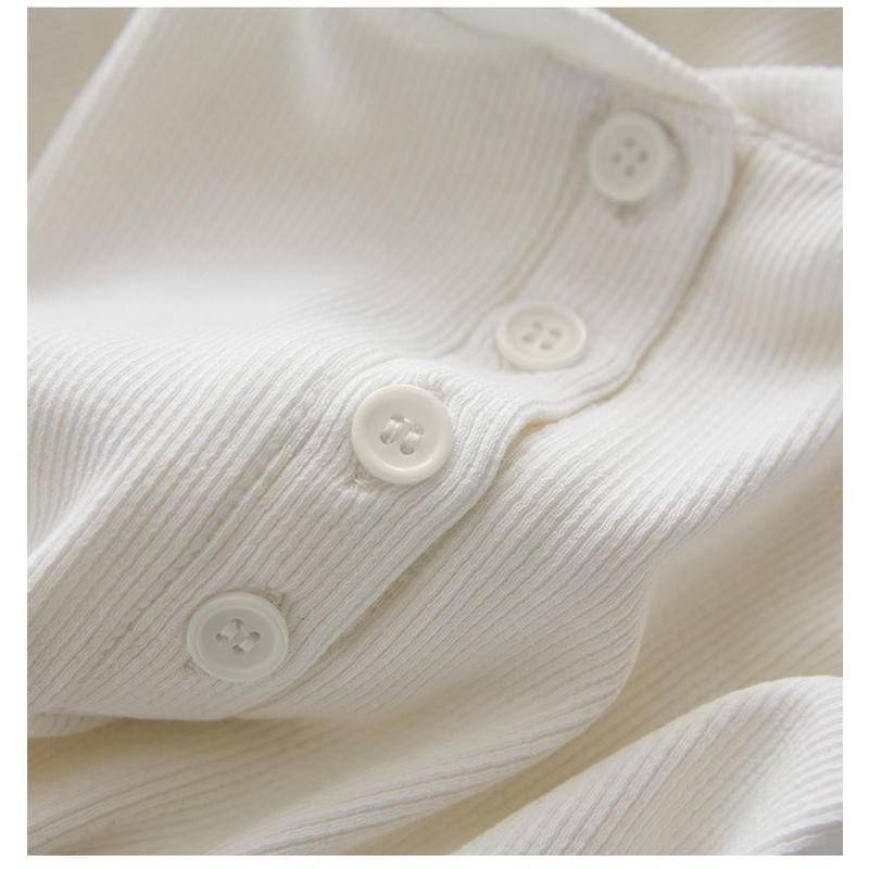 Áo Thun Tay Dài Màu Trắng Thời Trang Xuân Thu Trẻ Trung Cho Nữ