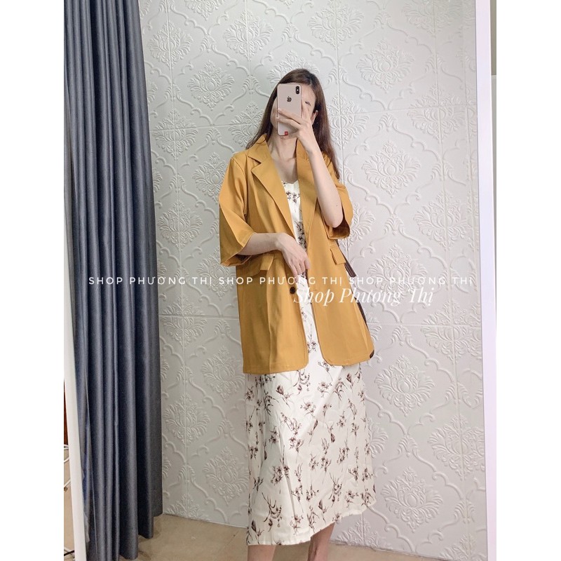 Áo blazer tay ngắn 1 lớp ulzzang (video/hình thật/sẵn)