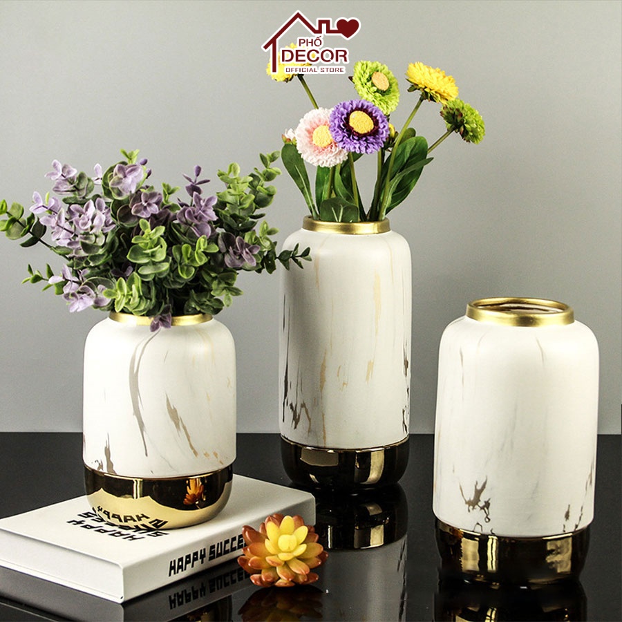 Bình Hoa Gốm Sứ Phố Decor - Vẽ Thủ Công Tinh Tế, Sang trọng