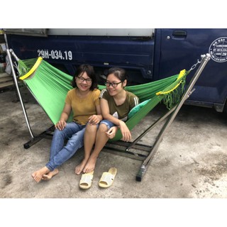 võng xếp thang vuông cao cấp 12 kg trọn bộ khung + lưới đẹp