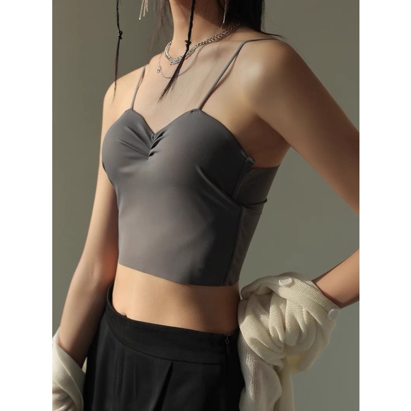 Áo Bra Croptop 2 Dây Su Cao Cấp Nhún Ngực Siêu Sang Chảnh  5581