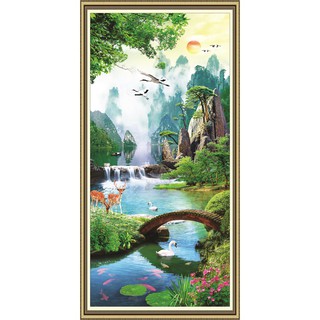 Tranh dán tường 3D Phong Cảnh Thiên nhiên khổ dọc LV-0051K Kim Sa