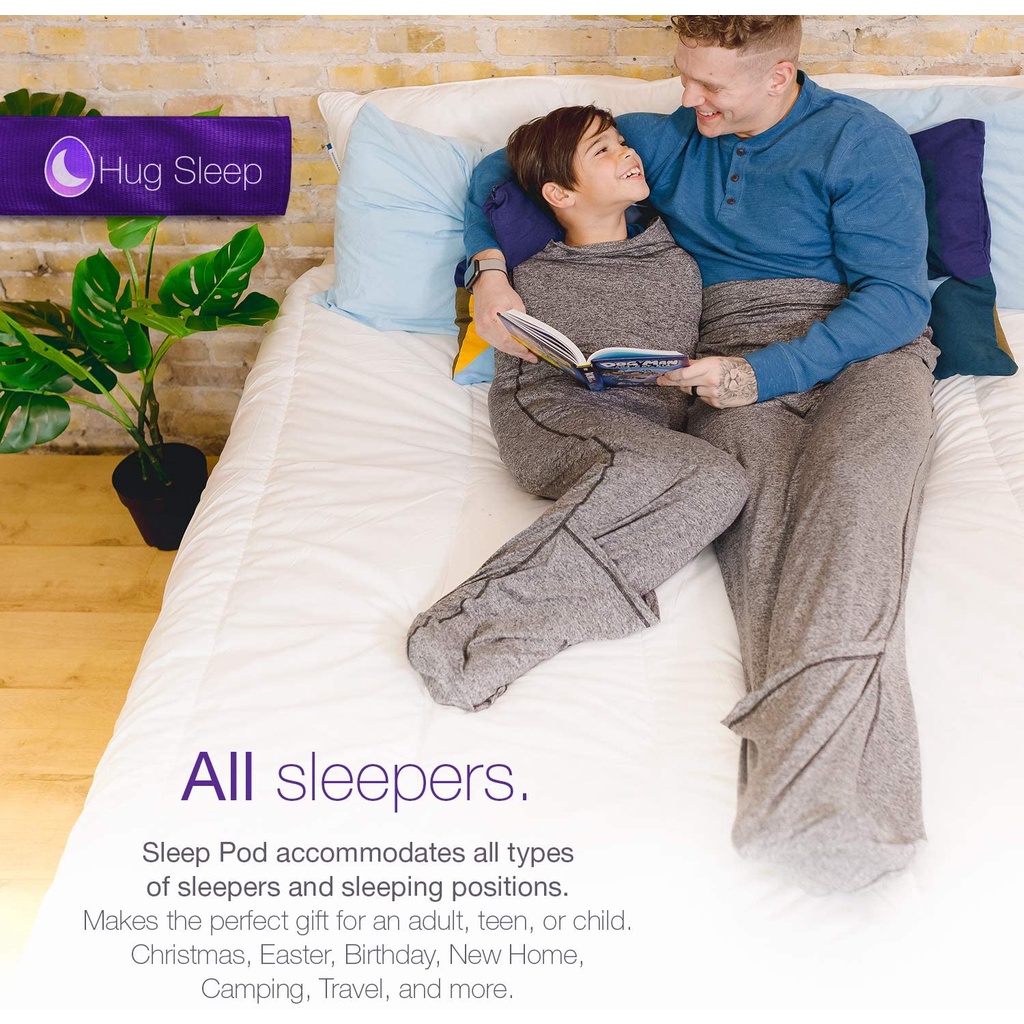 Hug Sleep, Sleep Pod Máy làm mát ban đầu Có thể giặt được Chăn có thể giặt được + Chăn có trọng lượng thay thế như đã thấy trên Shark Tank dành cho nam giới, phụ nữ và thanh thiếu niên