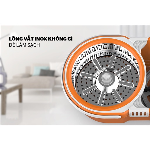 Bộ lau nhà Sunhouse thế hệ mới xoay 360 độ KS-CL260PG - Mâm xay lớn - Phân phối chính hãng