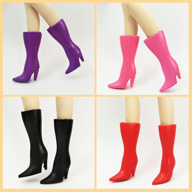 Giày Boot Cao Gót 4 Màu Thời Trang Dành Cho Búp Bê Barbie