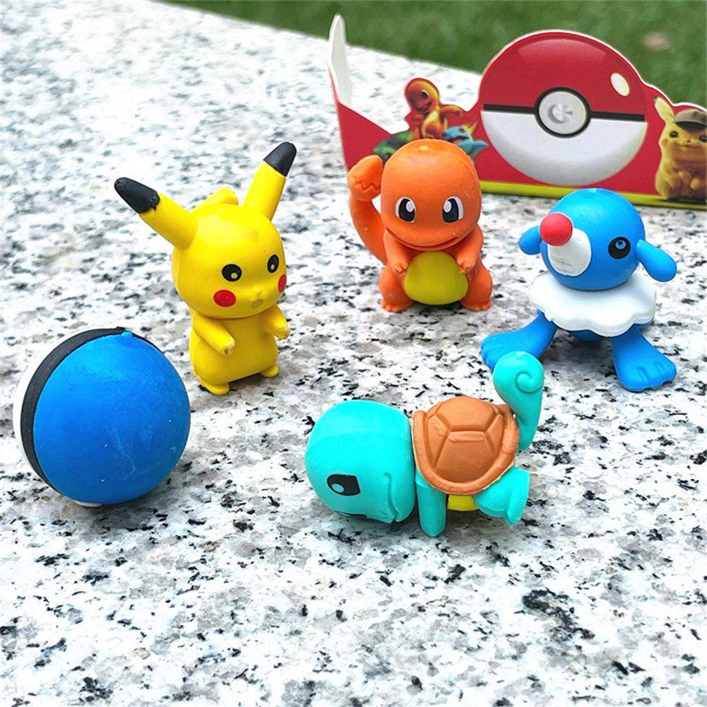 Hộp 5 Gôm Tẩy Tạo Hình Nhân Vật Hoạt Hình Pokemon