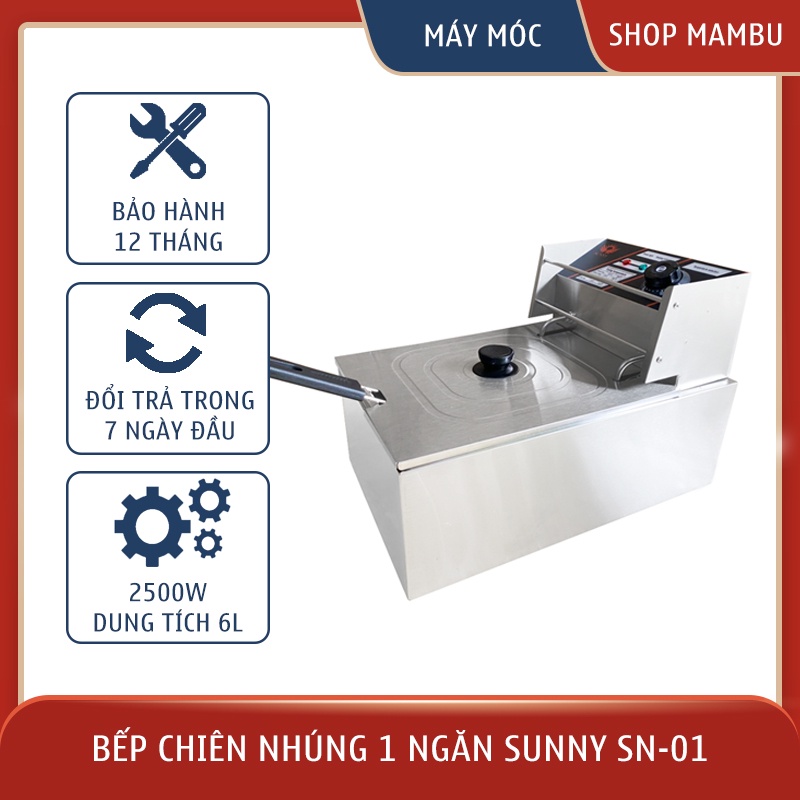 [Sỉ] Bếp chiên đơn - Chiên, rán thực phẩm - Nồi chiên công nghiệp